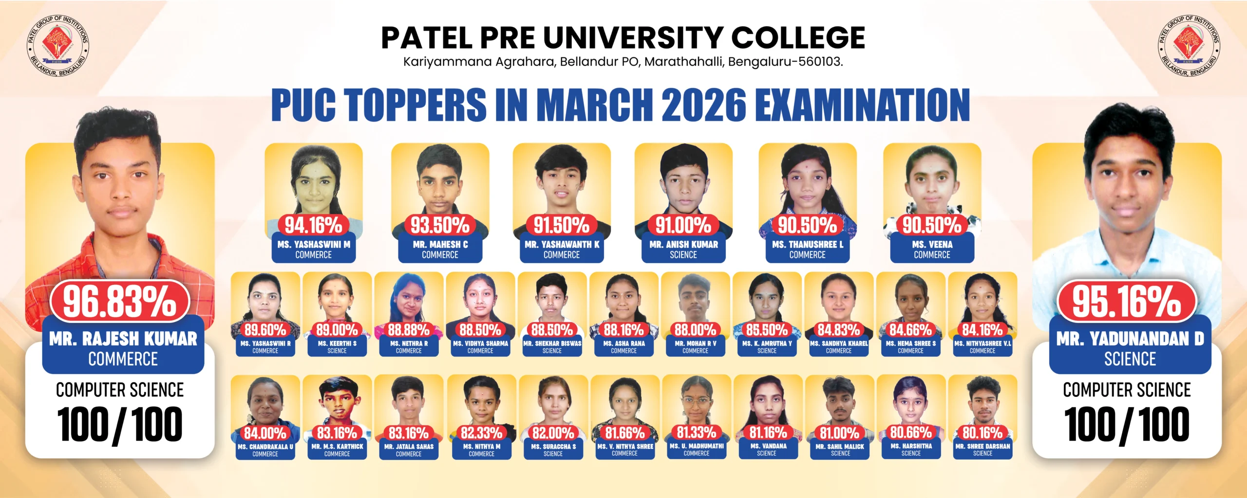 Results of March examination 2026 of 2nd PU students